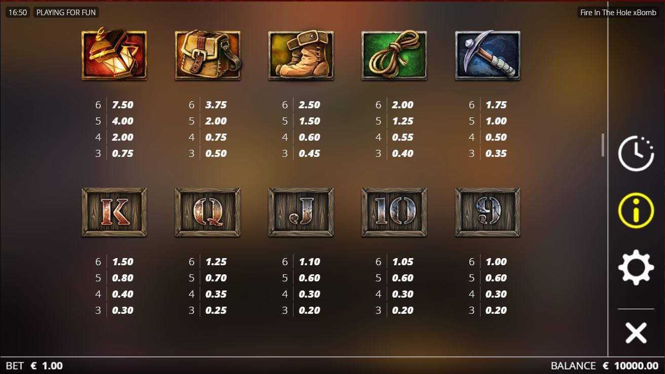 Fire in the Hole xBomb Slot Symbols